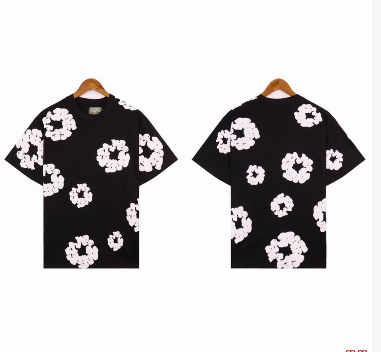 Denim Tears Black Floral Logo T-Shirt – White