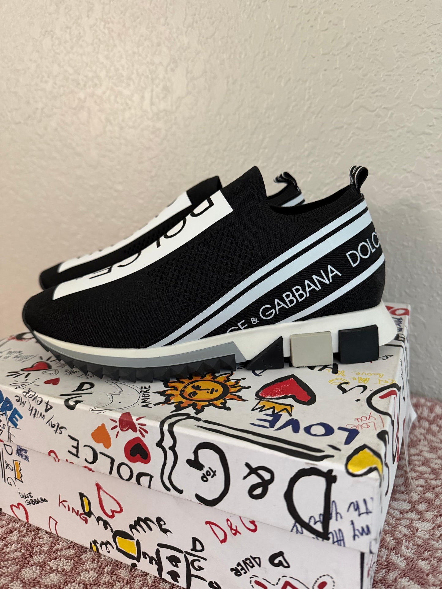 Dolce & Gabbana Sorrento Melt Sneakers – Black & White