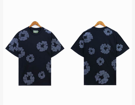 Denim Tears Grey Floral Logo T-Shirt – Black