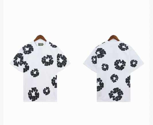 Denim Tears Black Floral Logo T-Shirt – White