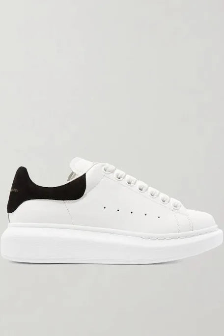 MCQUEEN Suede-trimmed Leather